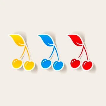 Realistic design element: cherry Stock Illustration