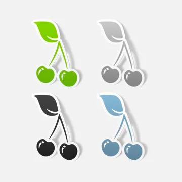 Realistic design element: cherry Stock Illustration