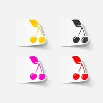 Realistic design element: cherry Stock Illustration