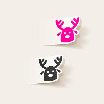 Realistic design element: christmas deer Illustrazione stock