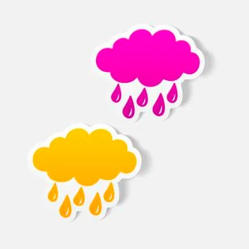 Realistic design element: cloud, rain Stock Illustration