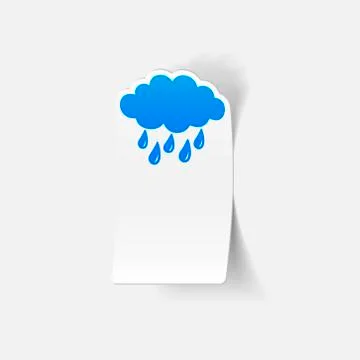 Realistic design element: cloud, rain Stock Illustration