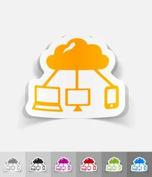 Realistic design element. cloud technology Stock Illustration