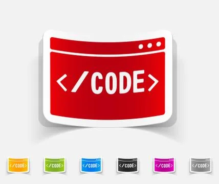 Realistic design element. coding Illustrazione stock