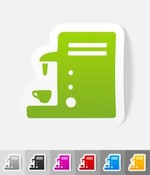 Realistic design element. coffee machine Stock Illustration