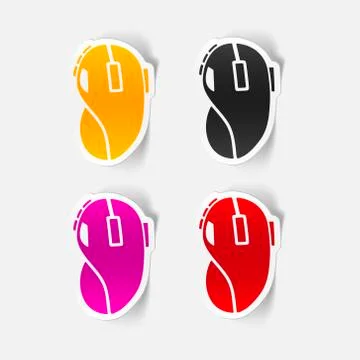 Realistic design element: computer mouse Illustrazione stock