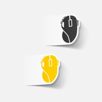 Realistic design element: computer mouse 스톡 일러스트