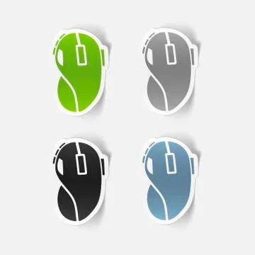 Realistic design element: computer mouse Illustrazione stock