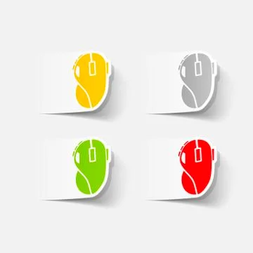 Realistic design element: computer mouse Illustrazione stock