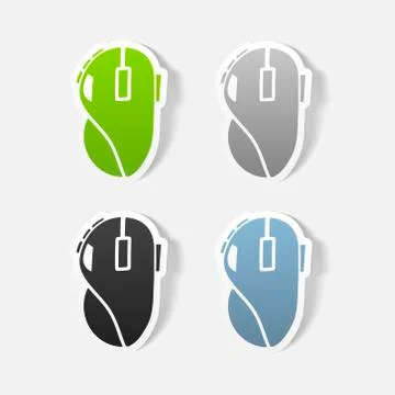 Realistic design element: computer mouse Illustrazione stock