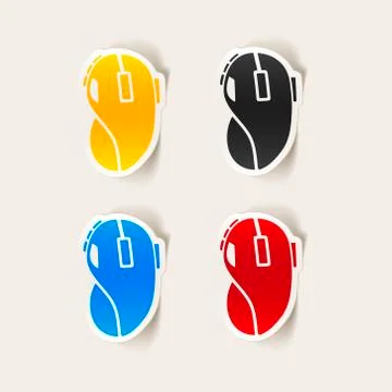 Realistic design element: computer mouse 스톡 일러스트