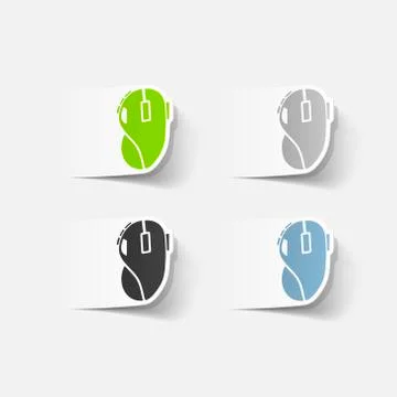 Realistic design element: computer mouse Illustrazione stock
