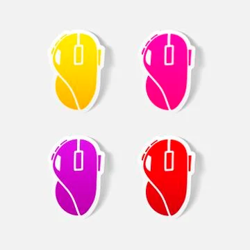 Realistic design element: computer mouse 스톡 일러스트