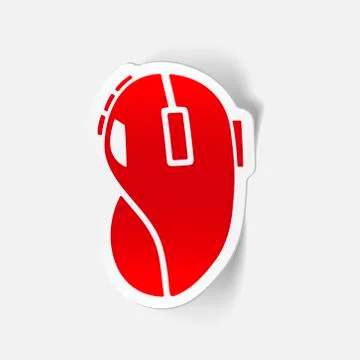 Realistic design element: computer mouse 스톡 일러스트