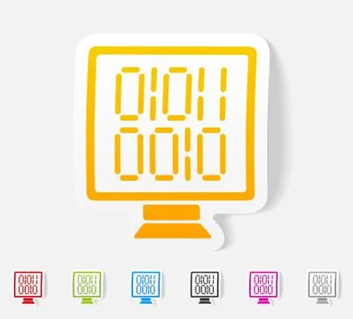 Realistic design element. computer screen with binary Stockillustratie