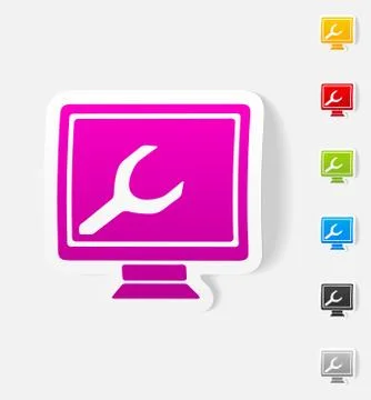 Realistic design element. computer service Stock Illustration