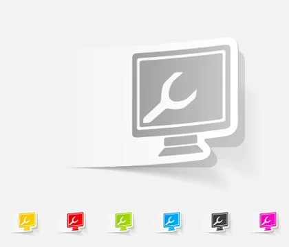 Realistic design element. computer service Illustrazione stock