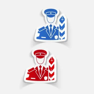 Realistic design element. customs inspector 스톡 일러스트