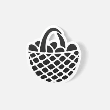 Realistic design element: easter basket Stock Illustration