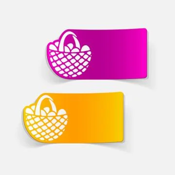 Realistic design element: easter basket Stock Illustration