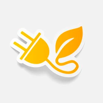 Realistic design element: eco plug leaf Stock Illustration