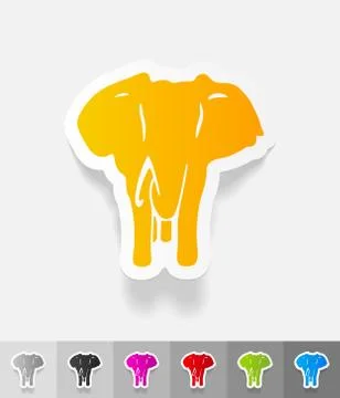 Realistic design element. elephant Stock-Illustration