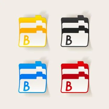 Realistic design element: folder 스톡 일러스트