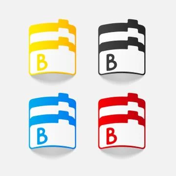 Realistic design element: folder 스톡 일러스트