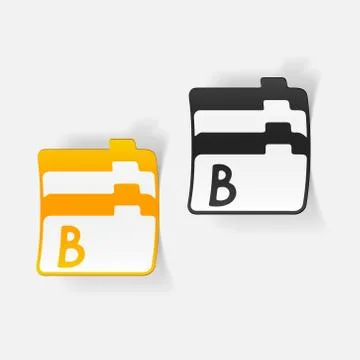 Realistic design element: folder 스톡 일러스트