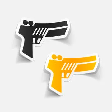 Realistic design element: gun game Stock Illustration