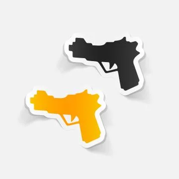 Realistic design element: gun Stock Illustration