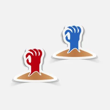 Realistic design element: hand Illustrazione stock