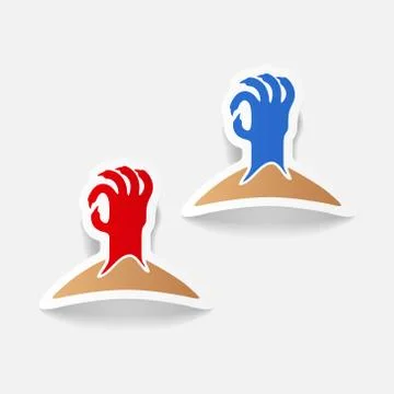 Realistic design element: hand Illustrazione stock
