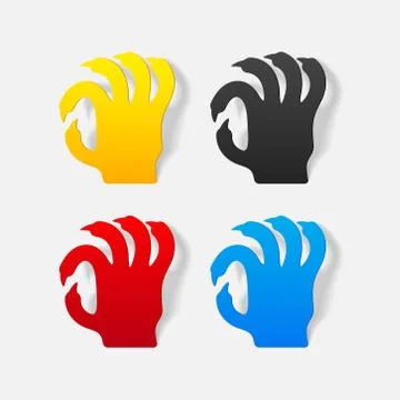 Realistic design element: hand Illustrazione stock