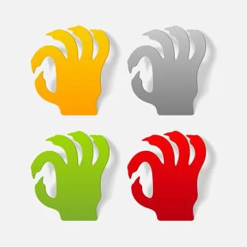 Realistic design element: hand Illustrazione stock