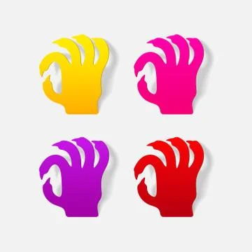 Realistic design element: hand Illustrazione stock
