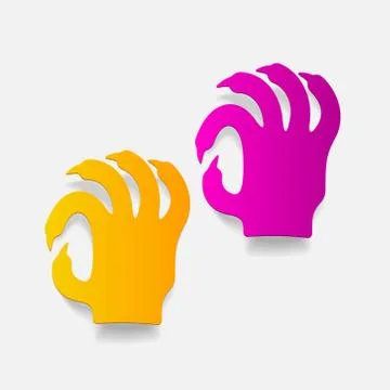 Realistic design element: hand Illustrazione stock