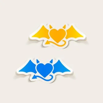 Realistic design element: heart devil Stock Illustration