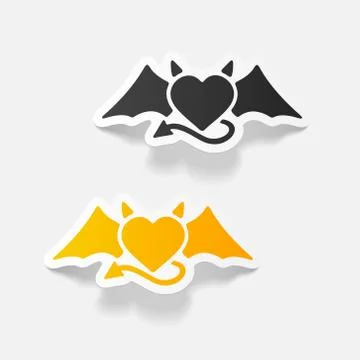 Realistic design element: heart devil 스톡 일러스트