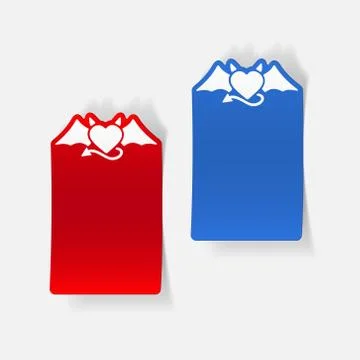 Realistic design element: heart devil 스톡 일러스트