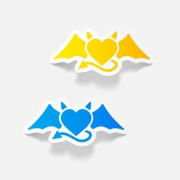 Realistic design element: heart devil Stock Illustration