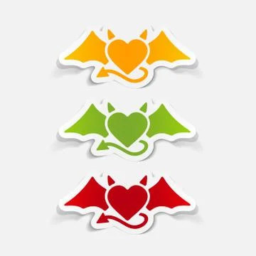 Realistic design element: heart devil Stock Illustration