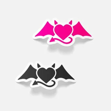Realistic design element: heart devil Stock Illustration
