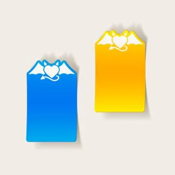 Realistic design element: heart devil Stock Illustration