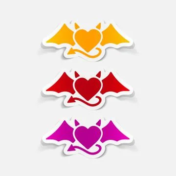Realistic design element: heart devil 스톡 일러스트