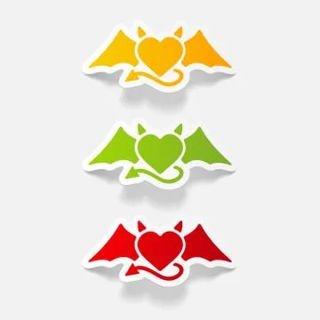 Realistic design element: heart devil Stock Illustration