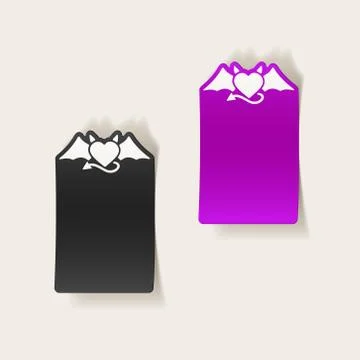 Realistic design element: heart devil Stock Illustration