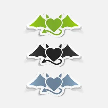 Realistic design element: heart devil Stock Illustration