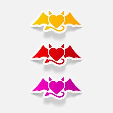 Realistic design element: heart devil 스톡 일러스트
