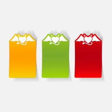 Realistic design element: heart devil Stock Illustration